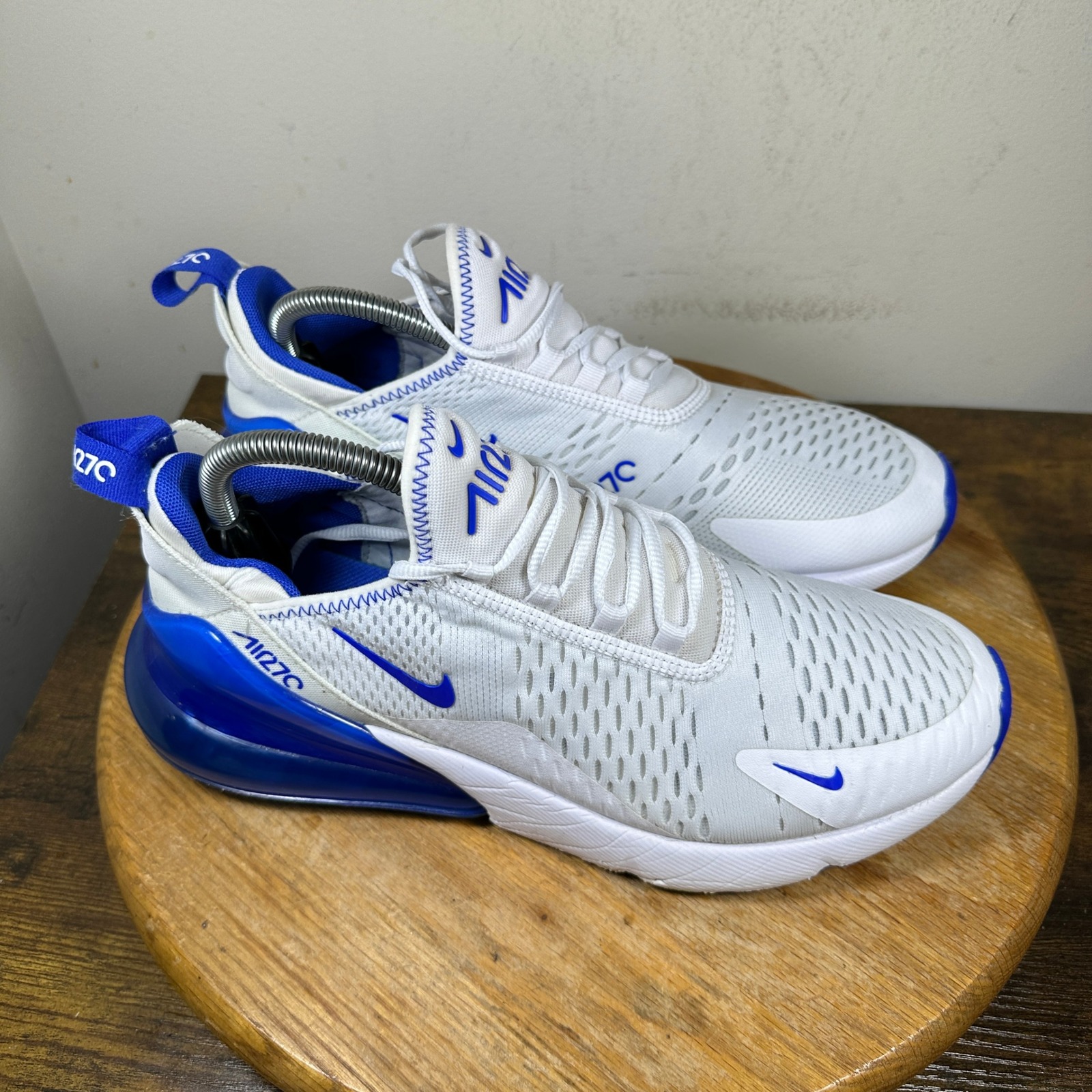 Nike Air Max 270 White Game Royal Blue Dh0268-100 Mens Size 9 Sneakers